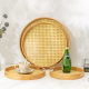 Creative Imitation Rattan Bamboo Tray Home Restaurant Tea Set Small Tray Pastry Tray Square Portable Tea Tray Wholesale