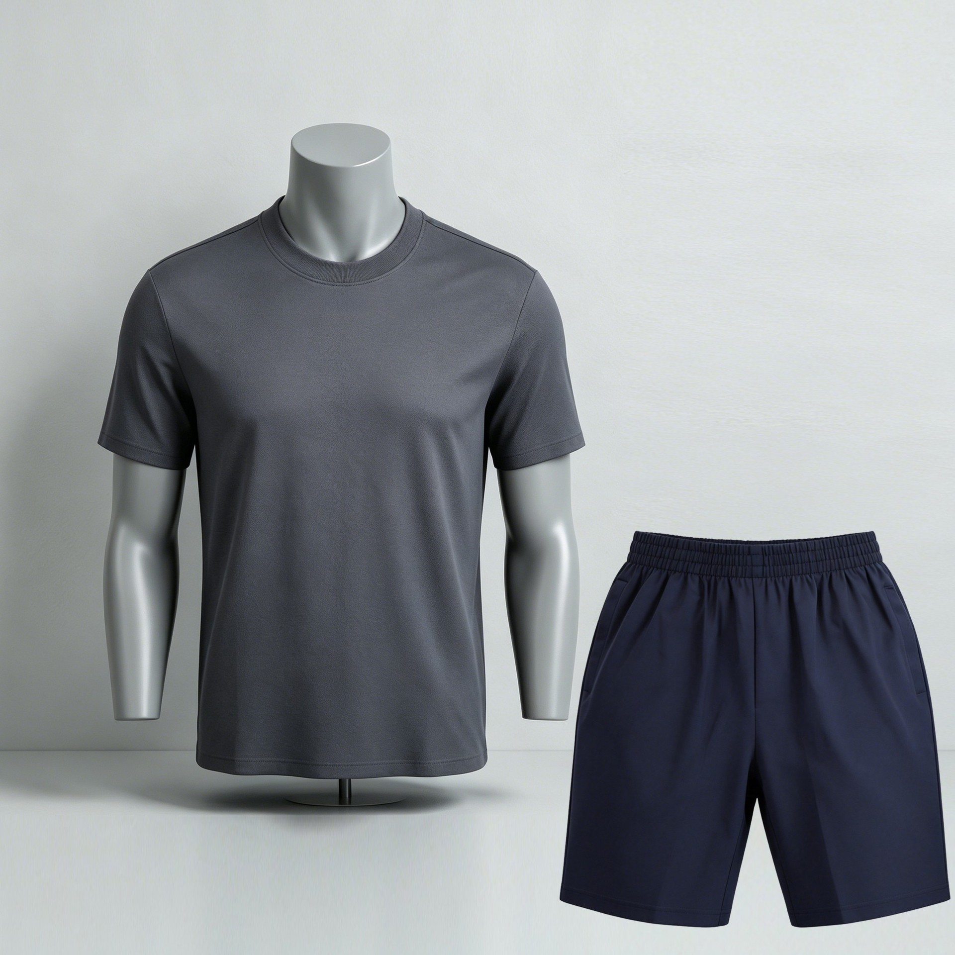Dark Gray Island Reef Fitness Suit [Set]