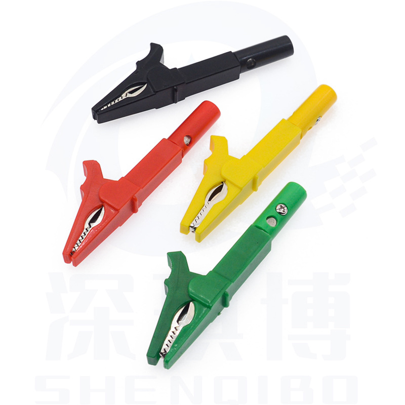 30A full package 55mm medium pure copper battery alligator clip +4mm banana plug black red green yellow multicolor optional