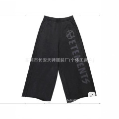 境外厂家直销薄款美式水洗个性设计感休闲时尚高街百搭宽松长裤子