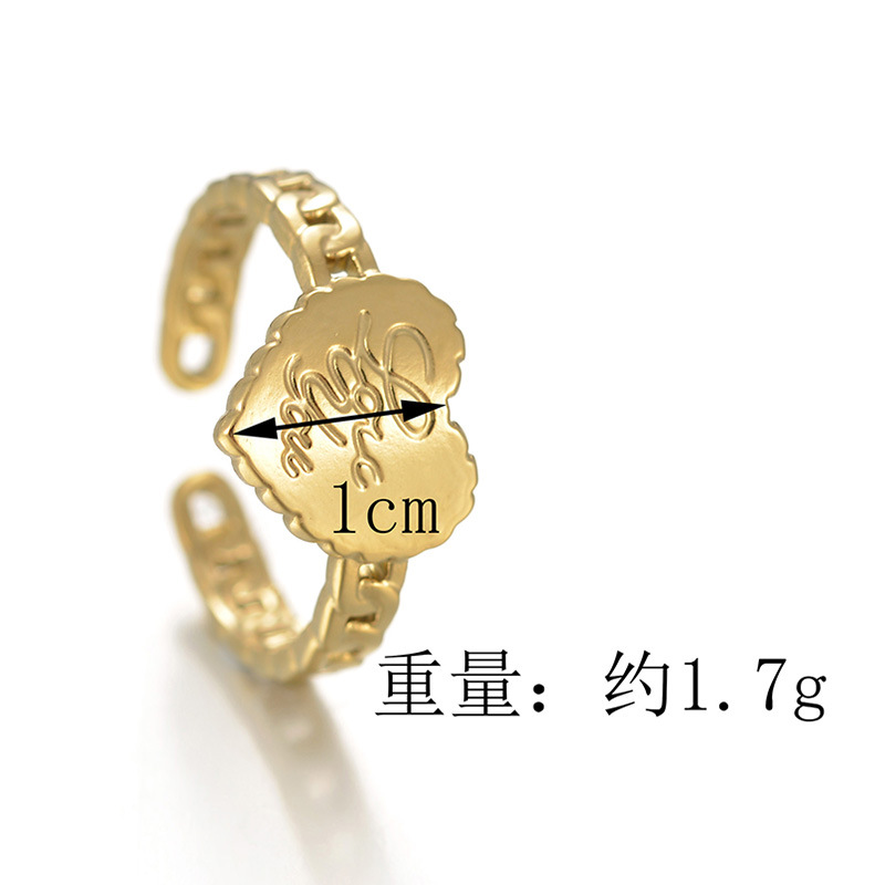 Simple Geometric Letter Heart Open Index Finger Stainless Steel Ring display picture 1