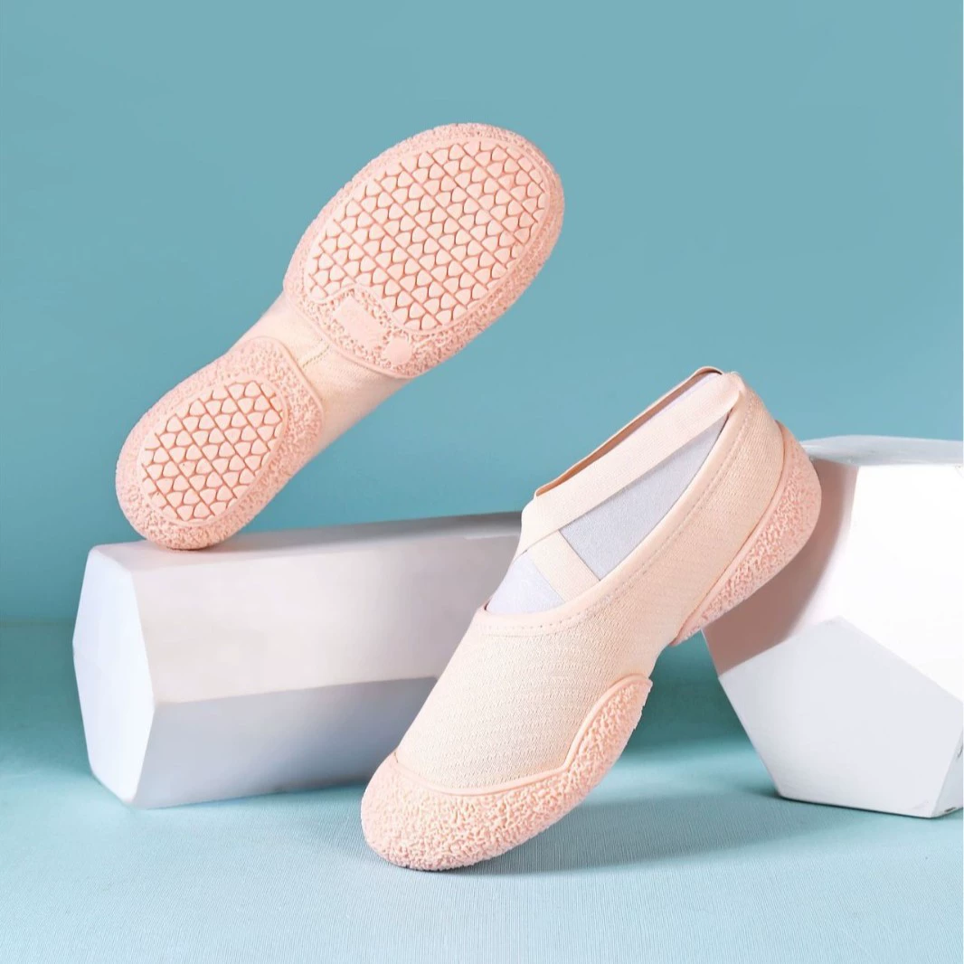 Крытый противоскользящие спортивные балетные туфли летающий ткач женский прыгающий упражнения эластичная нижняя танцевальная обувь для амортизации и дышащая легкая йога