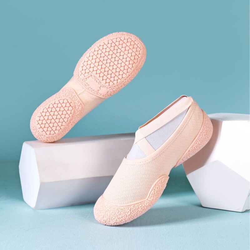 Indoor Non-slip Sports Ballet Shoes Flying Weaver Dancing Exercise Stretch Soft Bottom Dance Shoes Shock Absorption Breathable Lightweight Yoga