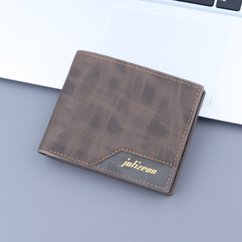 Cartera corta de los hombres cartera de los hombres bolso de la tarjeta cartera integrada cartera corta de los hombres retro nuevo monedero de gran capacidad