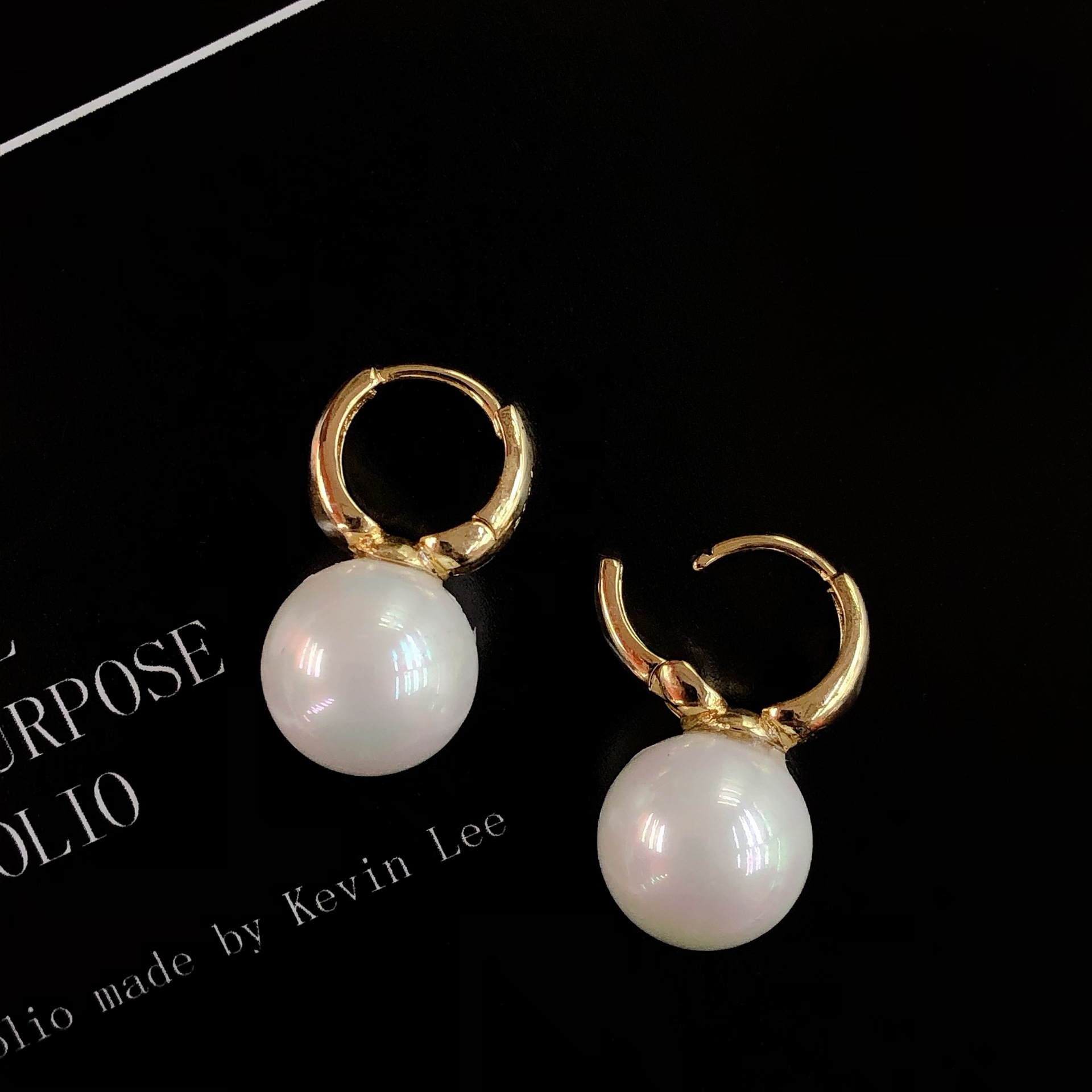 Round Bead Earrings Copper Plated 18K Gold S925 Sterling Silver Needle 12mm Round Bead Summer Joker Earrings for Women