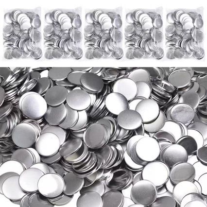 Consumibles para Insignias 58mm de Hojalata, Antioxidante, Engrosado y Acabado Mate