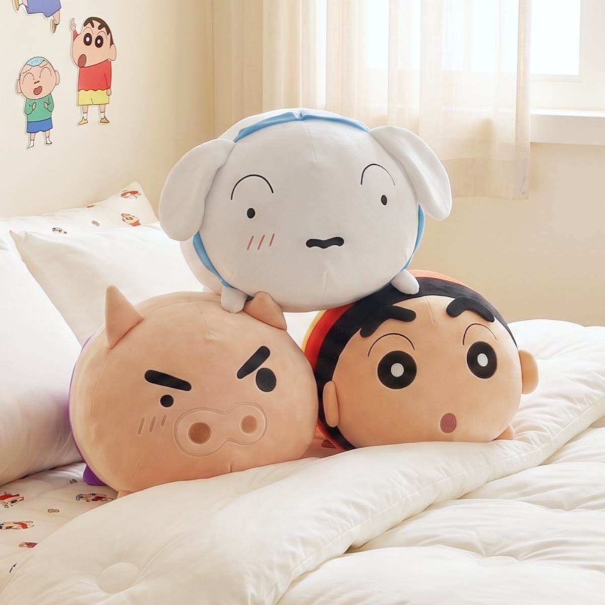 크레용신짱 베개 인형 귀여운 인형 슈퍼 소프트 컴포트 베개 여학생 기숙사 침대 옆 수면 베개