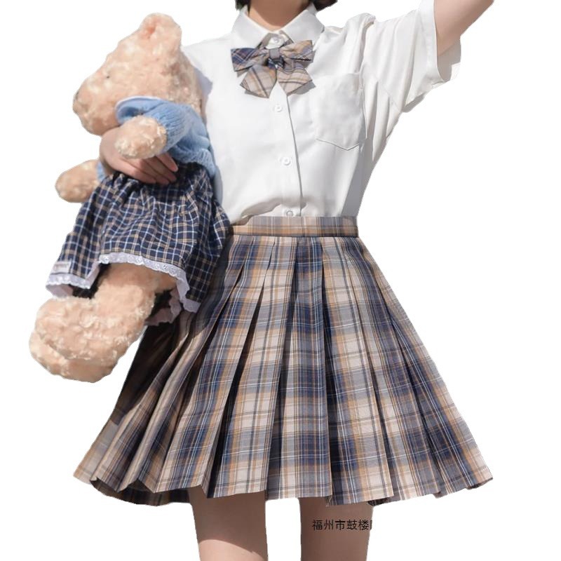 원래 오카다 JK 유니폼 치마 세트 학교 일본 대학 스타일 짧은 소매 수업 세트 JK 세트 전체 세트 느낌