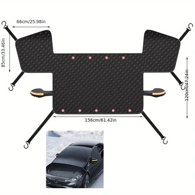 Car Front Glass Snow Shield Car Sun Visor Car Sun Visor Car Snow Cover Car Cover Magnetic Snow Shield (Car snow shield) - black