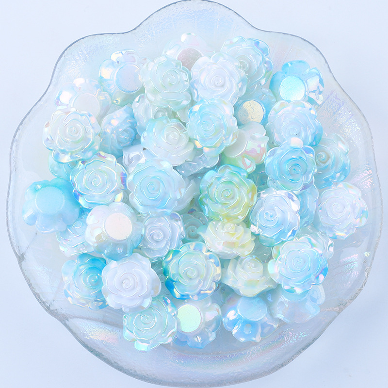 AB galvanoplastia agujero medio color rosa DIY crema pegamento accesorios de resina horquilla pequeña joyería material al por mayor