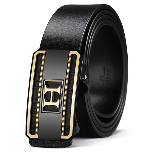 Light luxury belt men's upgraded version automatic buckle two-layer cowhide belt young and middle-aged business versatile cross-border trouser belt
