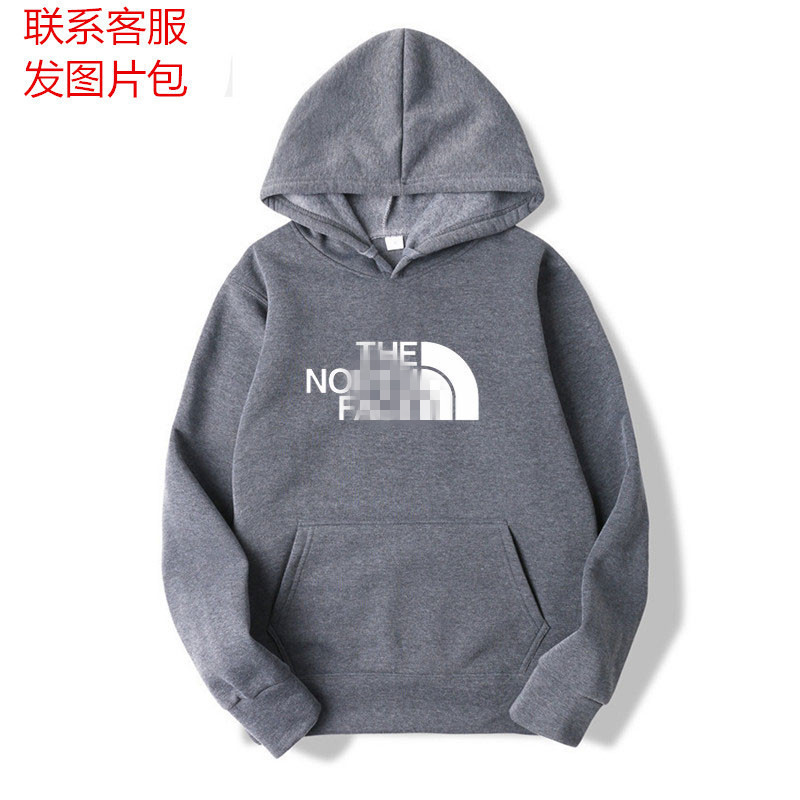 The North Face 220g Fleece Hooded Sweatshirt for Men and Women, Same Style for Couples, Printed Versatile Casual Fleece Sweatshirt