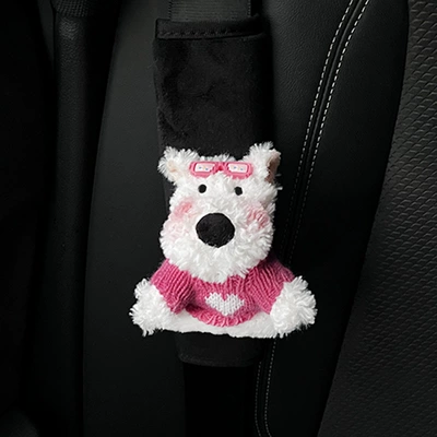 Sürətlər qutusu və əl tormozu başlıqları Pad Plush Doll West Highland - rose-red-sweater-west-highland-shoulder-pad-one-pack