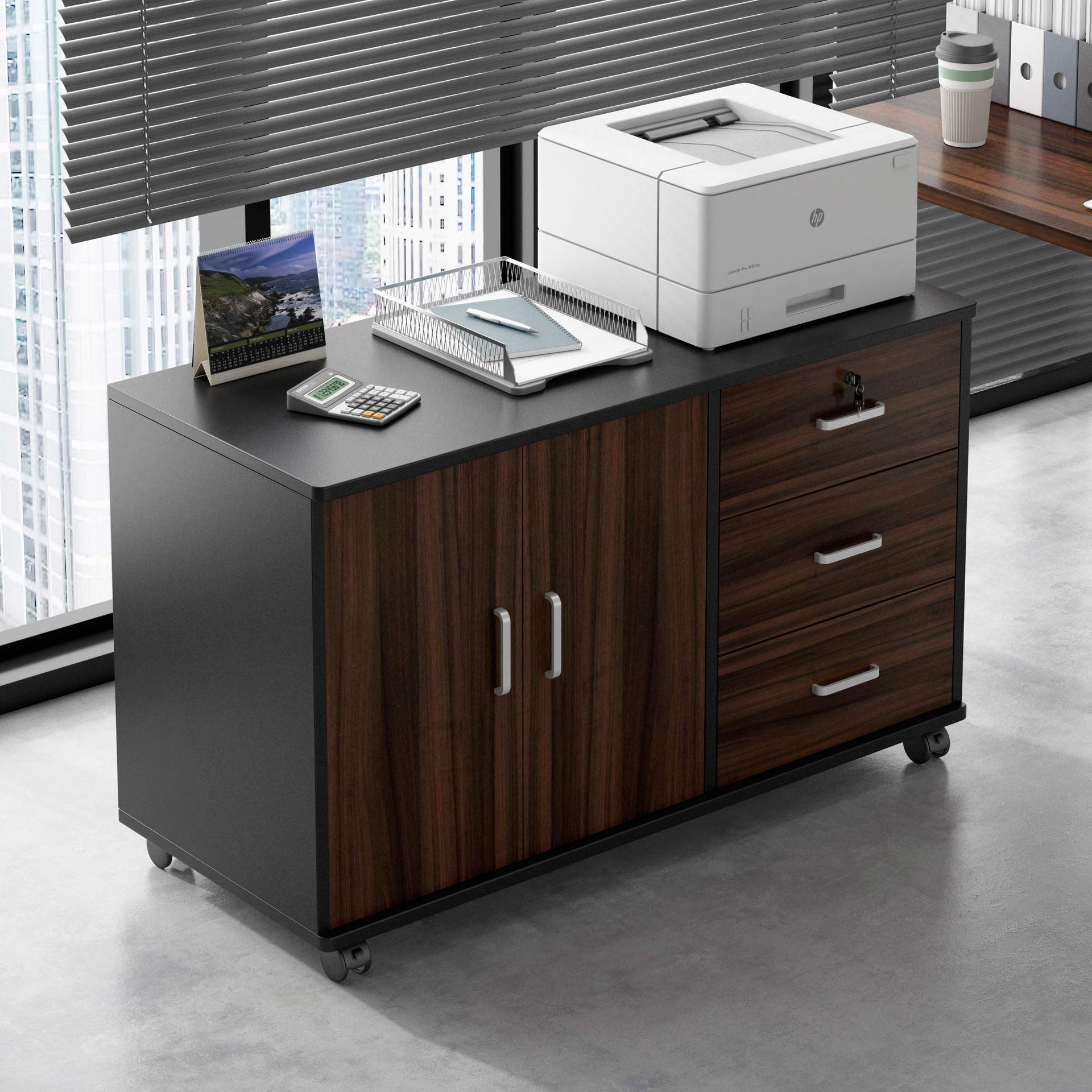 문서 캐비닛 잠금 서랍 캐비닛 사무실 목재 보관 낮은 캐비닛 작은 캐비닛 보관 캐비닛 책상 사이드 캐비닛 사이드 L&