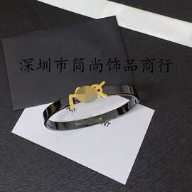 跨境欧美驴家钛钢手镯D家拼色手环不掉色情侣礼物高档杨树林手镯