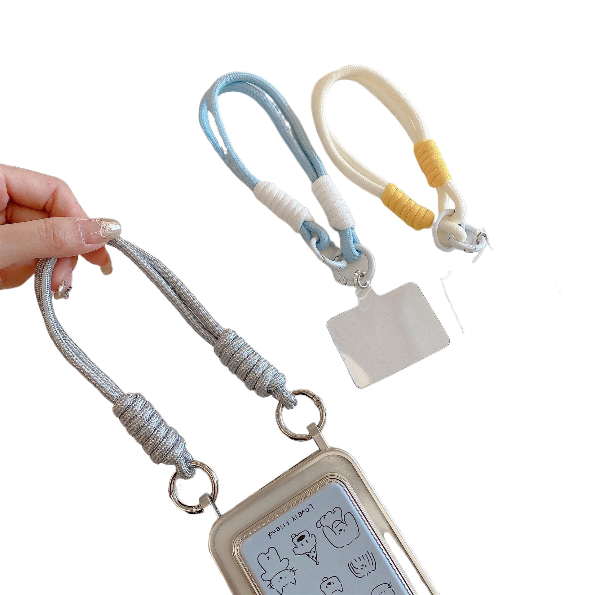 InsFeng nuevo tipo de colgante de color simple a prueba de pérdida de cuerdas de muñeca llaveras cuerdas tejidas a mano doble hebilla cuerdas de mano