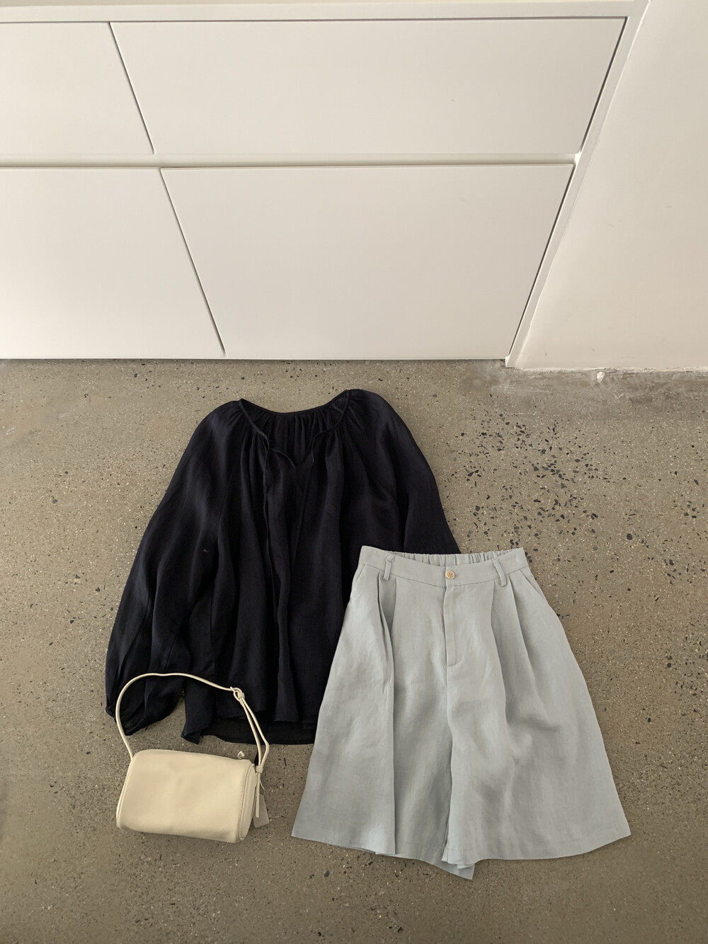 Áo sơ mi nữ linen tay dài cổ V dây buộc phong cách lười biếng — Xanh nước biển, màu hồng, Vàng nhạtcolor, trắng sữa chi tiết 14