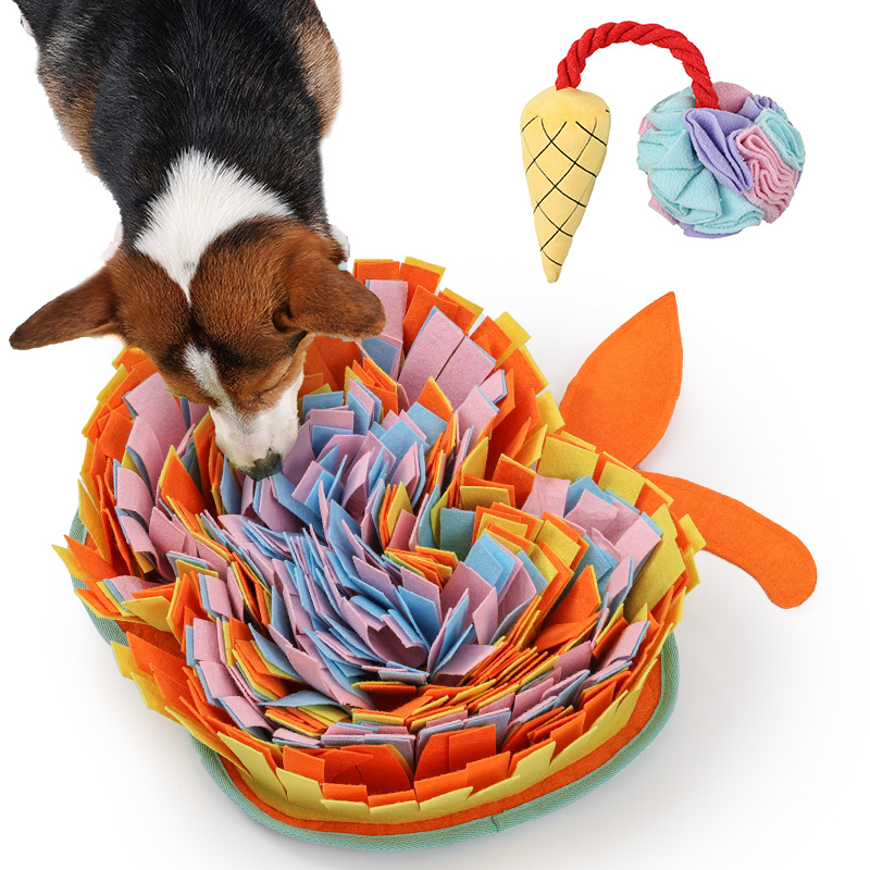 Tapis interactif olfactif pour chiens : rangement de jouets et de nourriture, éducation et soulagement du stress._voghion.com