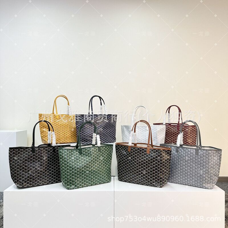 Goyard Tote Bag Dog-Tooth Pattern Printed Shoulder Handbag Large Capacity Canvas Bag Women's Bag Retro Goyard Tote Bag Dog-Tooth Pattern Printed Shoulder Handbag Large Capacity Canvas Bag Women's Bag Retro