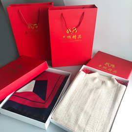包装盒羊绒精品围巾礼盒高档礼品盒毛衣包装纸盒红色彩盒量大价优