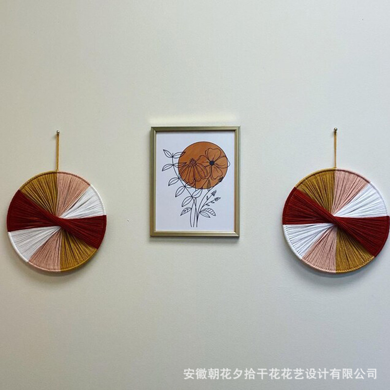 手作り竹リングロープライングラデーション色タペストリーソファー背景玄関寝室掛け絵名宿ソフト掛け飾り|undefined