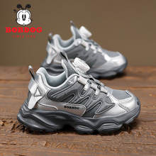 巴布豆男童鞋子2025春秋新款中大童网面透气儿童运动鞋百搭跑步鞋