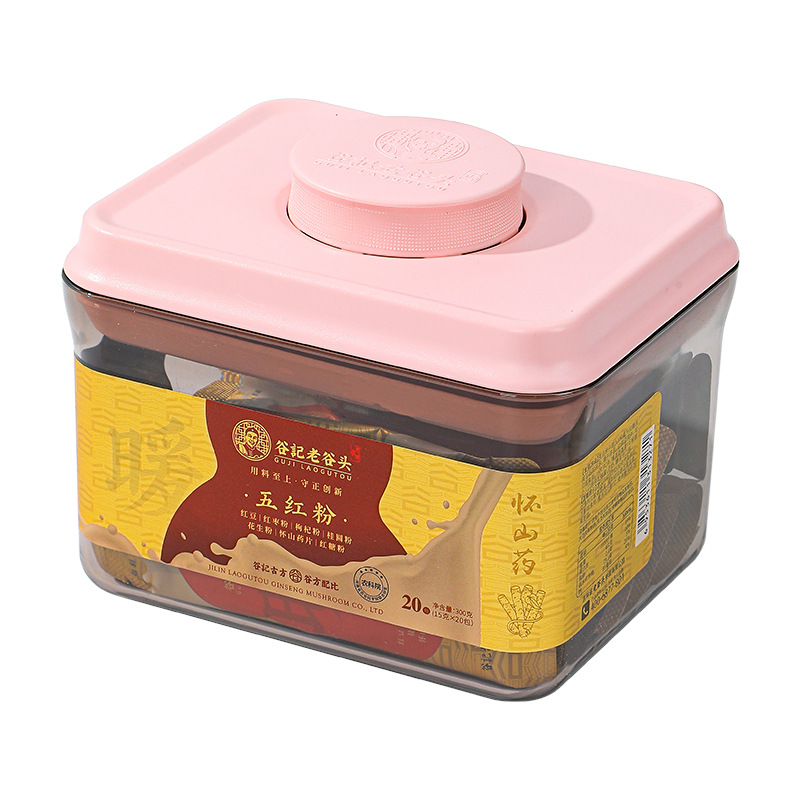 Five Red Powder Red Bean Chinese Yam Red Date Goji Longan Fresh Ground Nutritional Meal Replacement Breakfast 300g preparation
