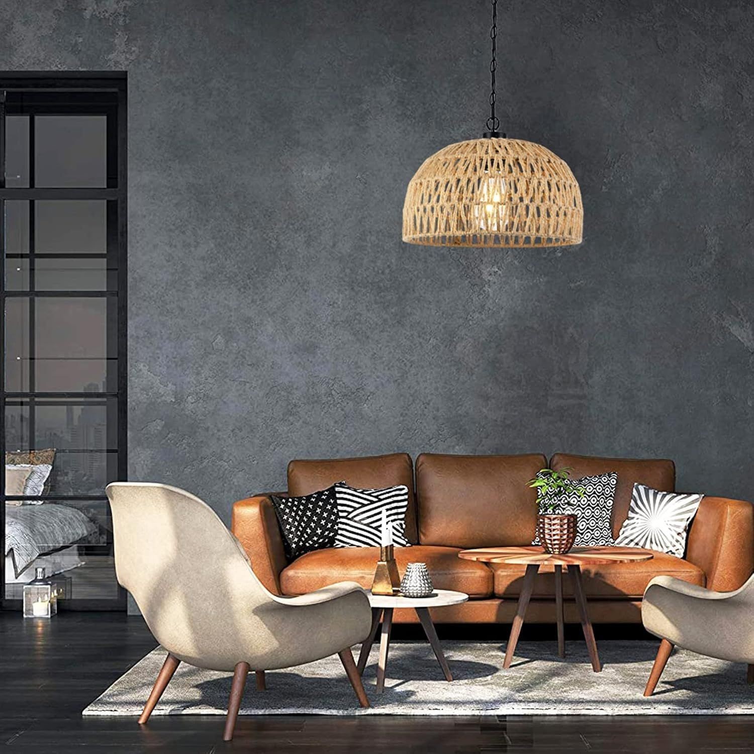 Transfronterizos para cordas de cáñamo bohemias lámpara candelabro restaurante granja cocina alta atenuación lámpara LED enchufable