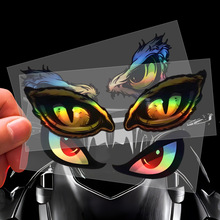 鹰眼恶魔眼睛汽车贴纸电动摩托车头盔镭射反光装饰贴玻璃个性车贴