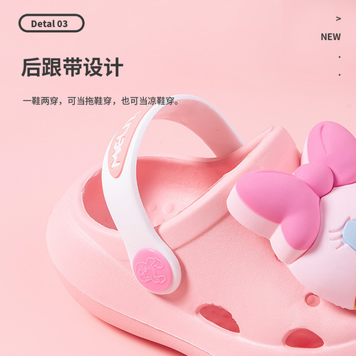 Fawn Milli Summer New Children's Slippers Cute Cartoon Wear-Resistant Baby Indoor Croc Shoes for Boys and Girls