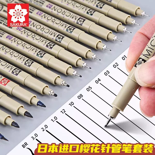Japan SAKURA cherry blossom needle pen waterproof cartoon drawing hand drawing pen design straw pen Gouline pen stroke pen