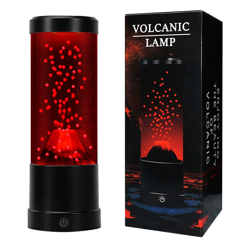Fábrica al por mayor Amazon LED noche luz volcán creativo noche luz regalo decoración atmósfera luz USB lava lámpara