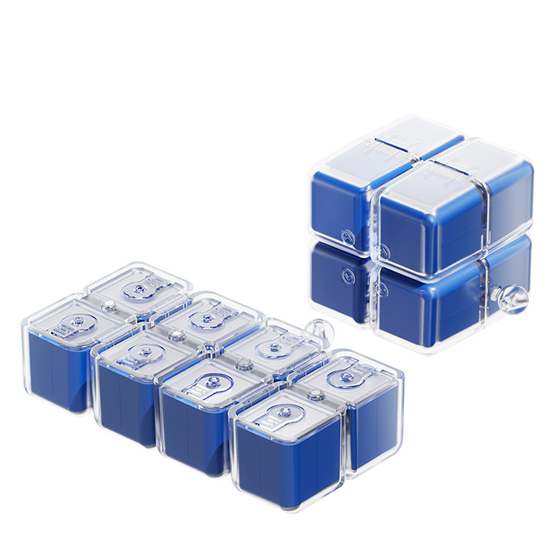 Caja de medicamento de cubo magnético de absorción personalizada portátil con cuerda de suspensión, caja de paquete, caja de almacenamiento de medicamentos de tres comidas al día