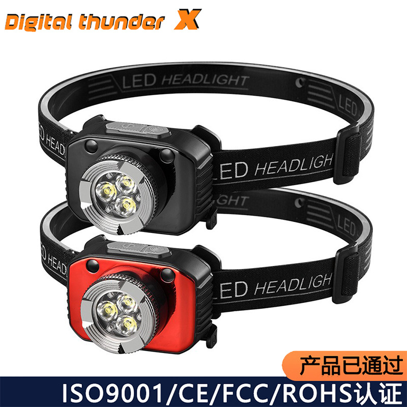 Transfronterizo nuevo COB fuerte luz Faro de inducción noche corriendo pesca reflector faro al aire libre cabeza-montado linterna de inducción
