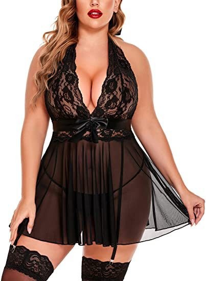 Nuovi prodotti, biancheria intima erotica, set di tentazione per camicia da notte in pizzo con reggicalze sexy in prospettiva, taglie forti europee e americane_voghion.com