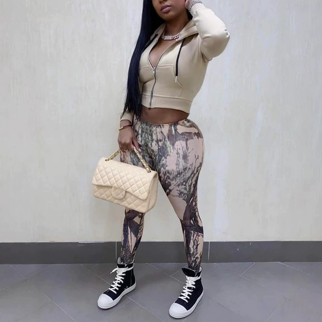 Европейская и американская женская мода повседневная новая двухсекционный набор