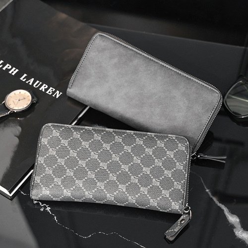 Wholesale light business men's wallet medium and long youth wallet large capacity multi-card slot coin purse mobile phone bag