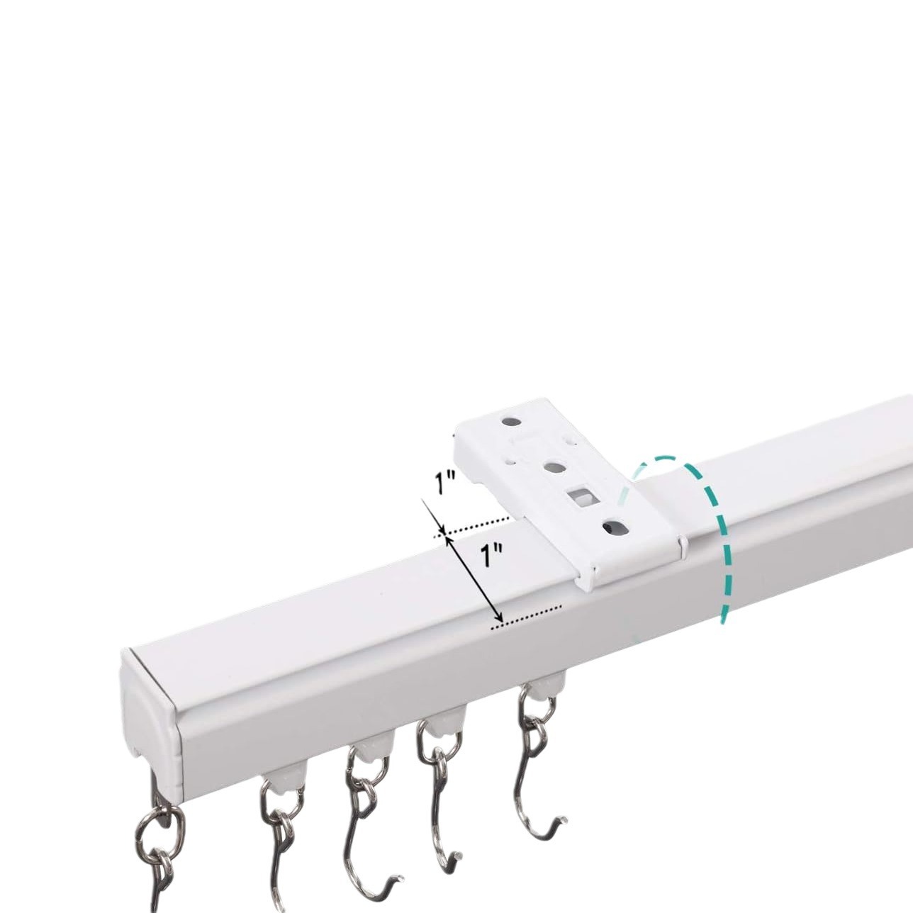 Nuevo riel de doble riel tipo gancho polea deslizante riel de guía silencioso flotante cortina caja cortina perforación