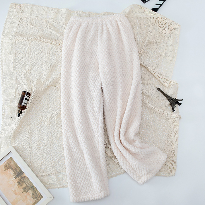 Pantalones de pijama de franela de coral de dibujos animados, pantalones de pijama de hombre, pantalones de invierno de otoño de mujer, pantalones caseros