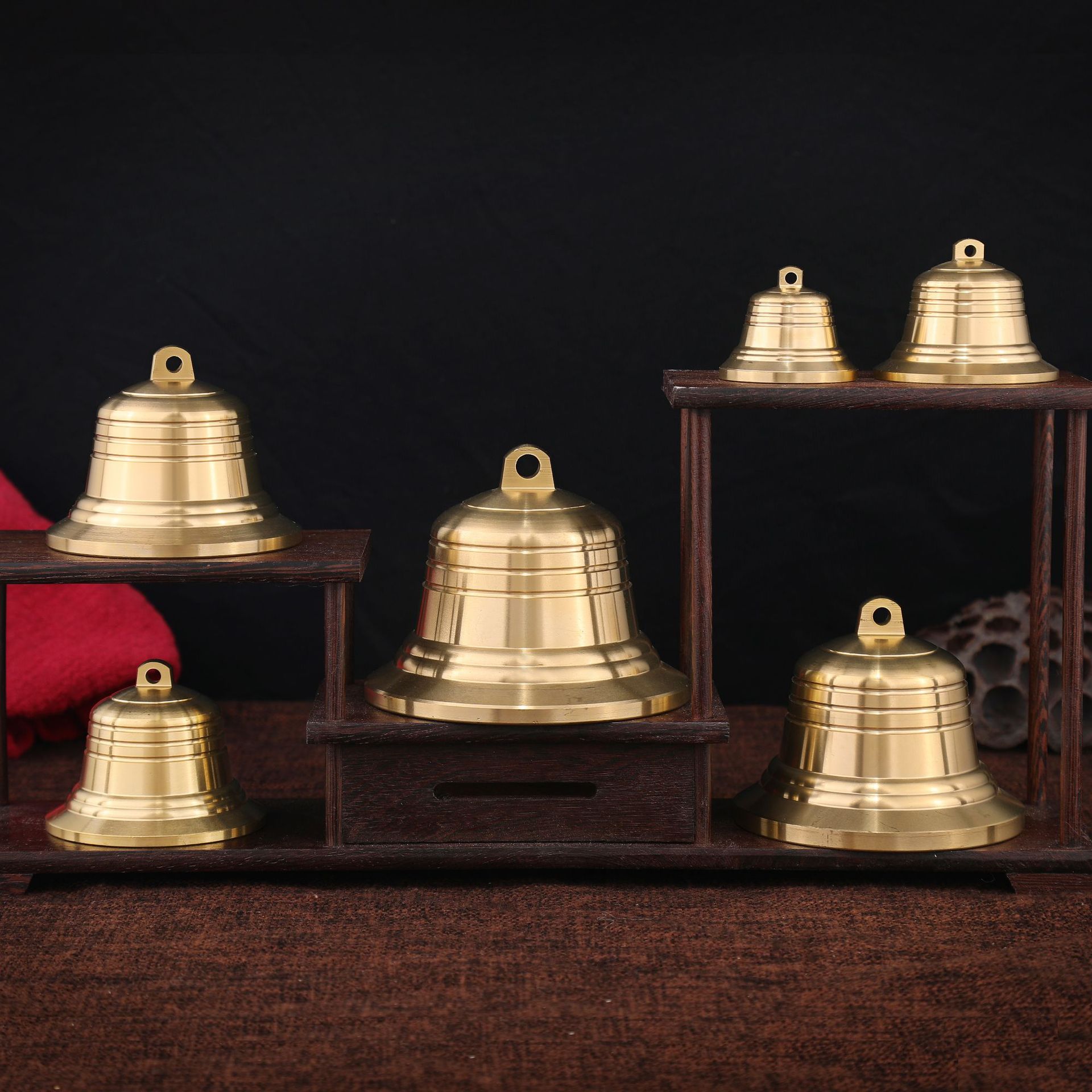 구리 종 펜던트 풍경 장식 구리 종 초인종 종소리 큰 개 종 작은 개 문 매달린 종 장식