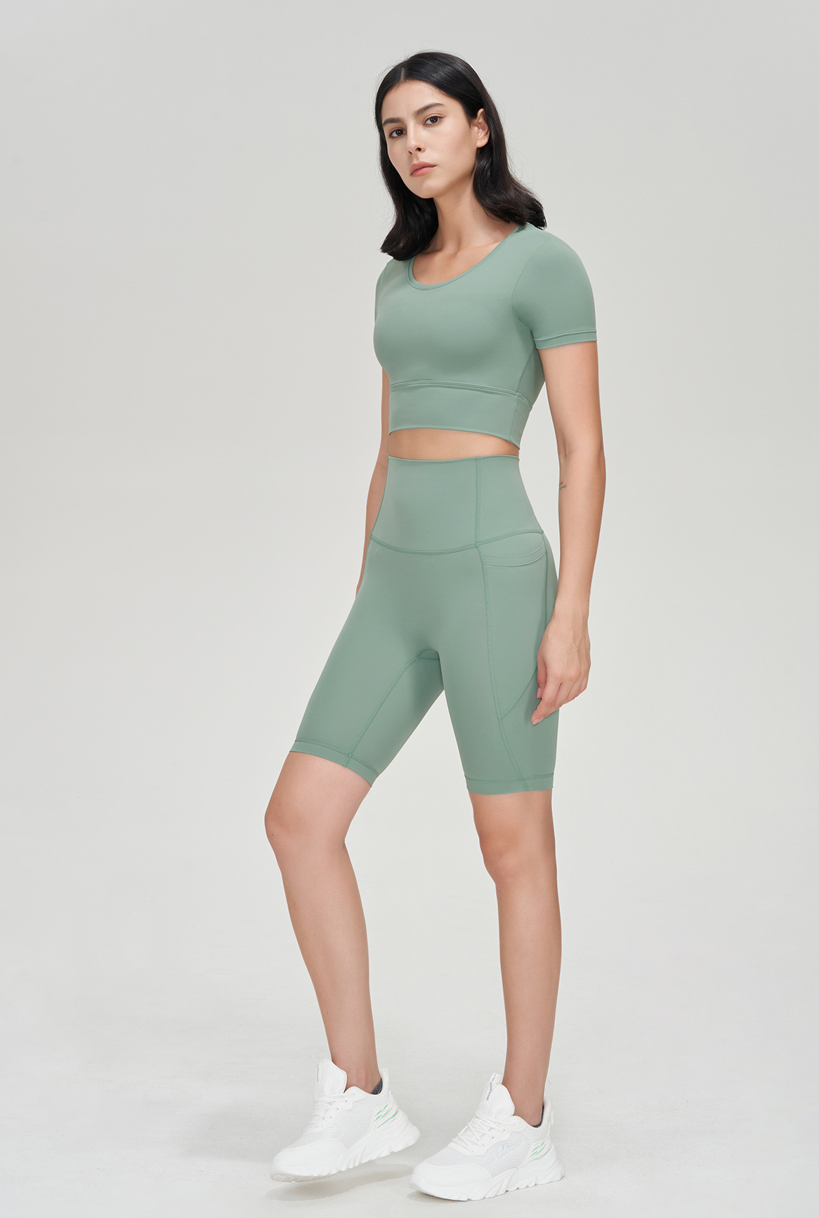 175g Weight Knee Length Pants Length Nylon, Spandex Fabric Type Leggings Pants Type Fitness, Yoga, Running Occasion Solid Color Pattern All Seasons Season Classic Style, Sport Style Style Classic Style Sport Style Solid Color Nylon Spandex Active Bottoms Leggings 9