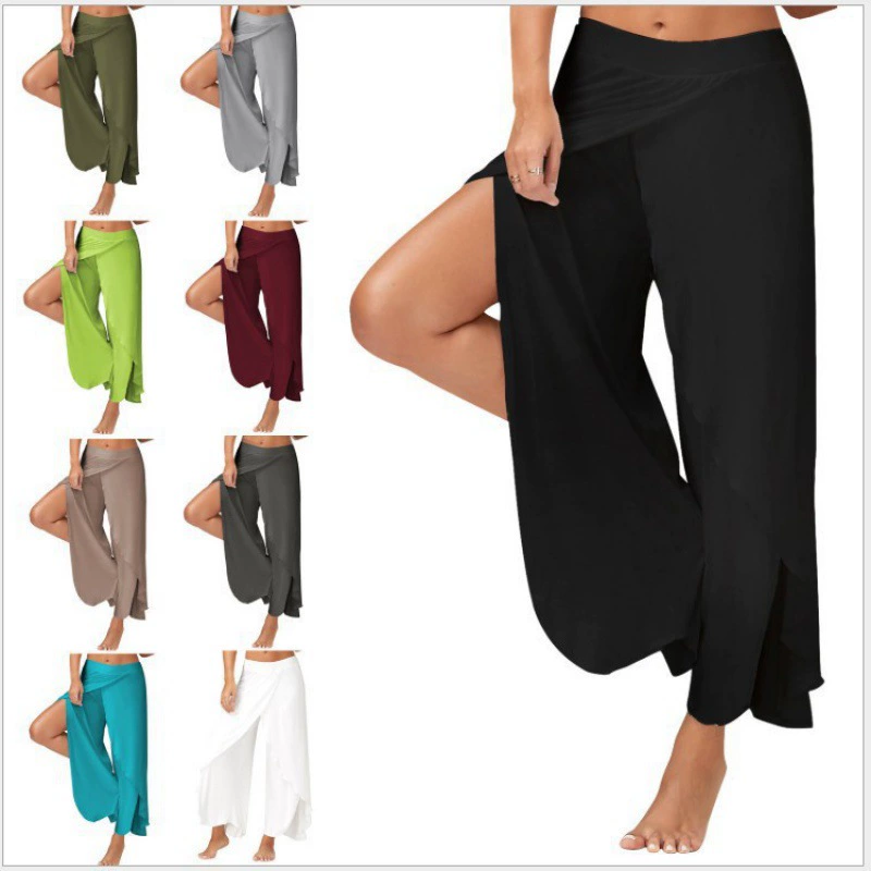 2023 Трансграничная электронная коммерция AliExpress Amazon Европа и Америка Самые продаваемые спортивные штаны для фитнеса и йоги Широкие штаны 10 видов цветов
