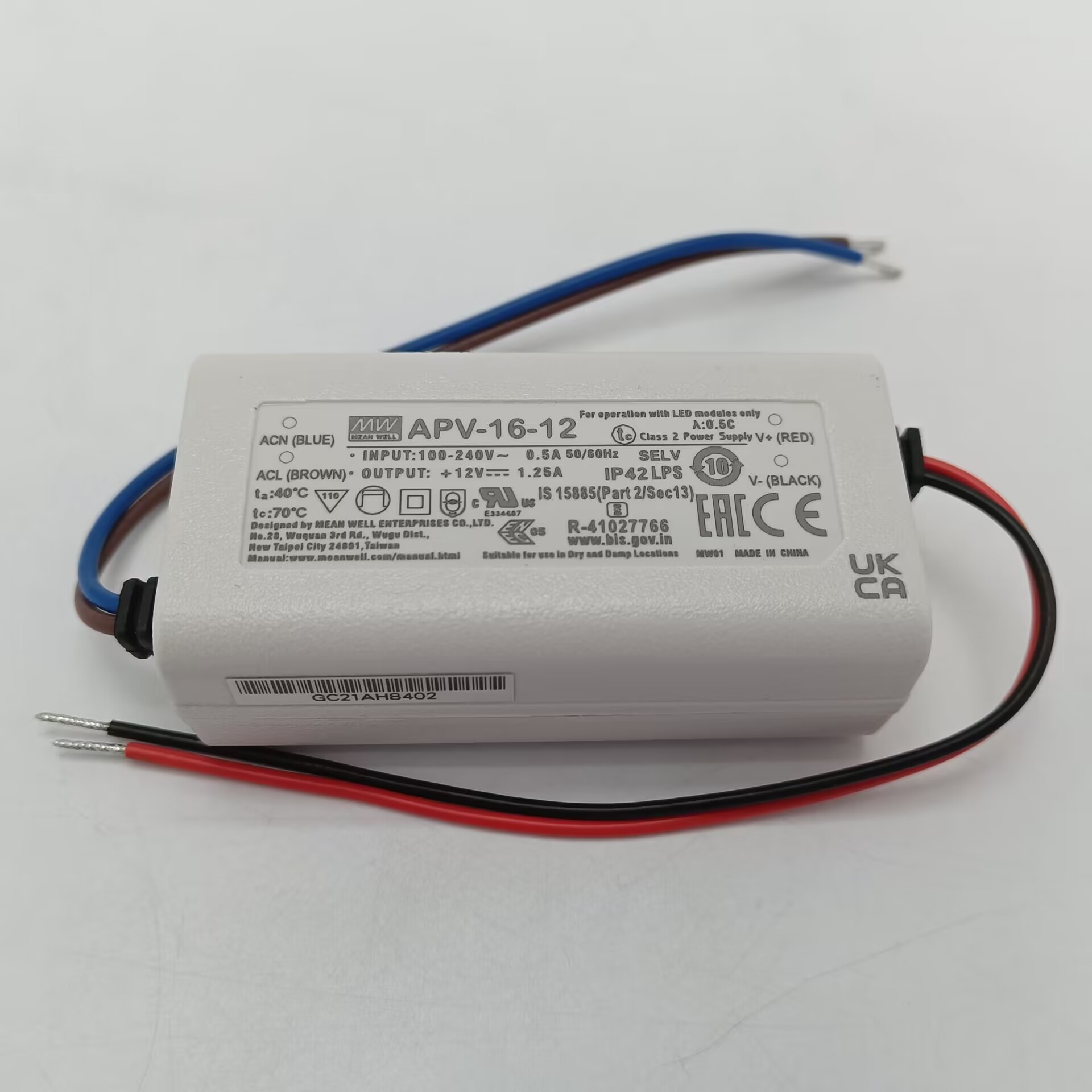 明纬小型APV-16-12/24装饰照明发光字广告牌LED恒压电源