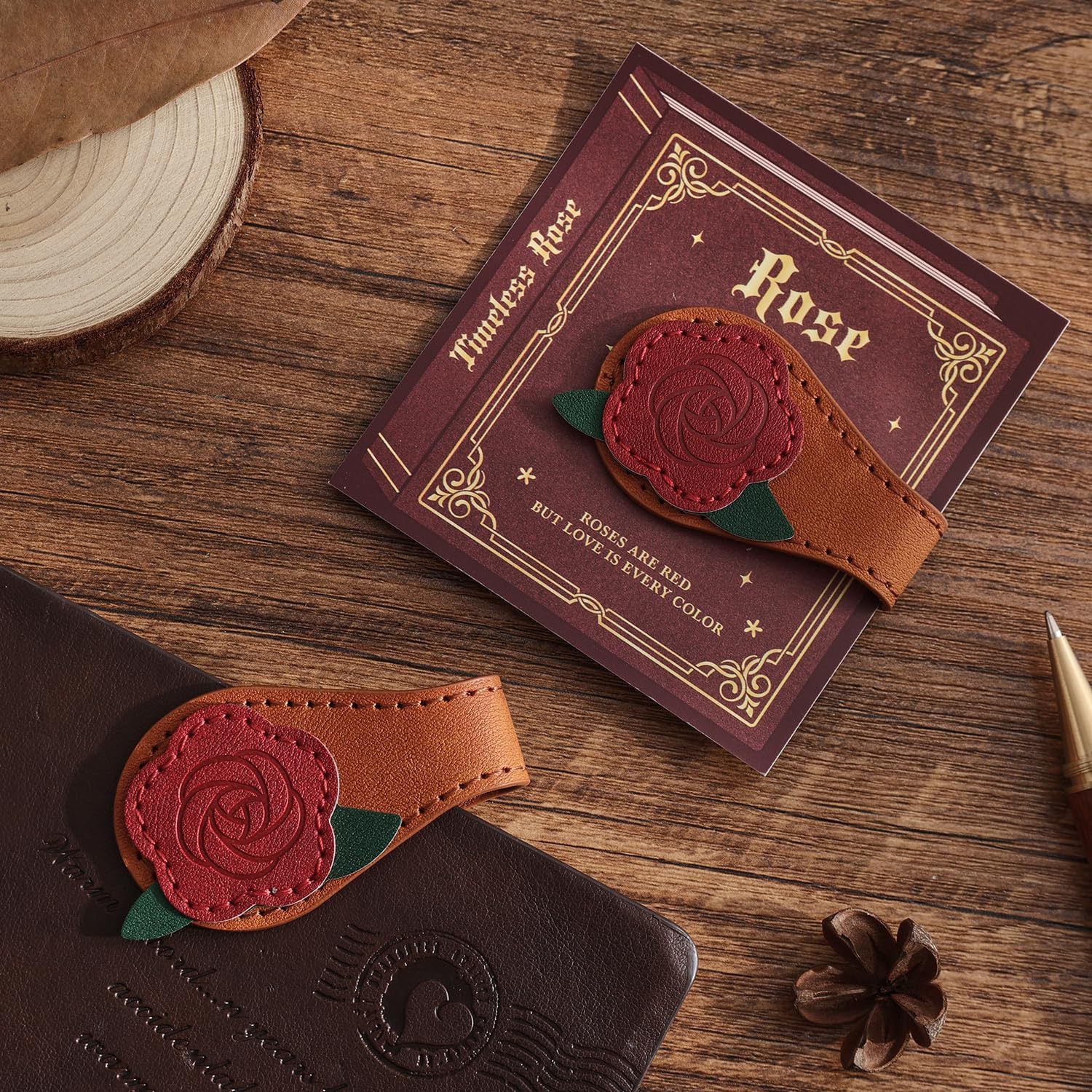 Cross-border nuevo retro grabado magnetismo marcadores personales regalos de libro marcadores de cuero magnéticos de doble cara