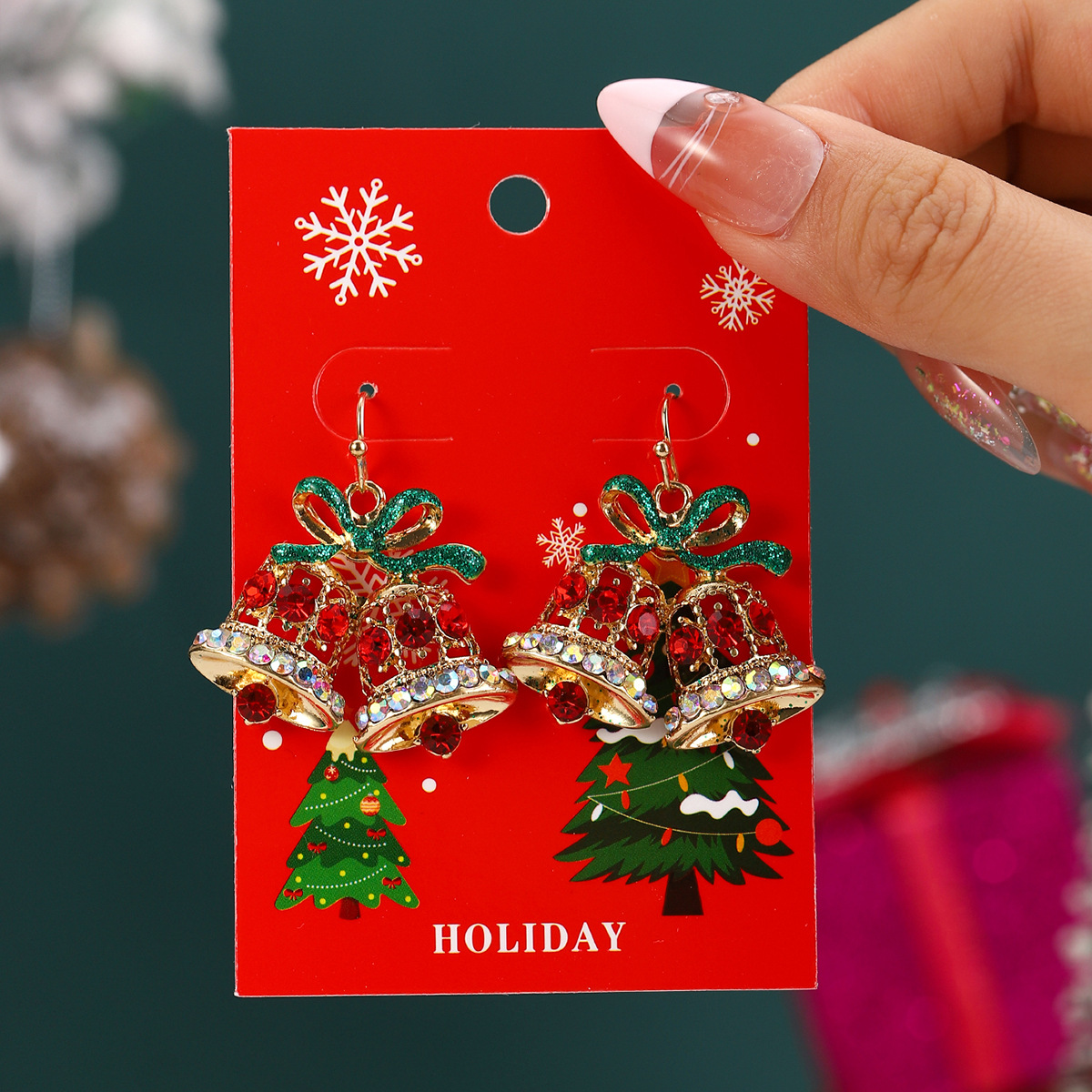 30g Weight Iron Ear Needle Material Drop Earrings Classification 1 Pair Quantity Party, Festival Occasion Alloy Material Christmas Festival Christmas Tree, Santa Claus, Snowflake Pattern Women's Gender IG Style Style 1 Pair Christmas IG Style Christmas Tree Santa Claus Snowflake Alloy Drop Earrings 1