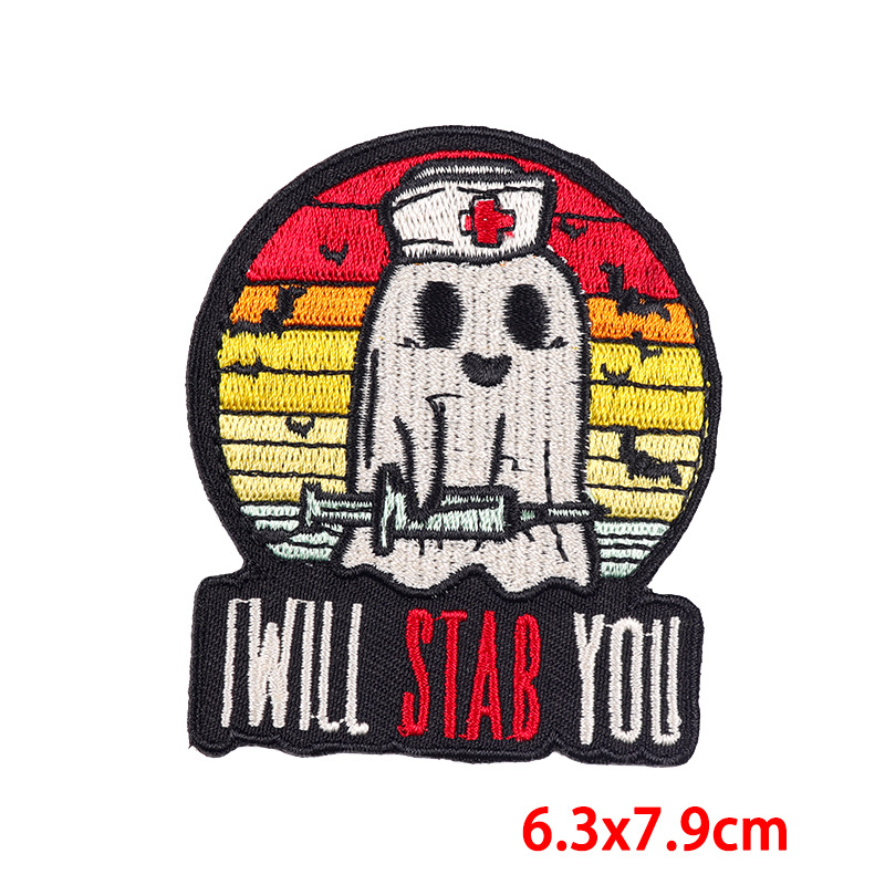 7g Weight Clothing Sticker Patches Classification 1 Piece Quantity Embroidery thread Material Dinosaur, Cat Pattern Cute, Punk Style 1 Piece Cute Punk Dinosaur Cat Embroidery Thread Clothing Sticker Patches 8