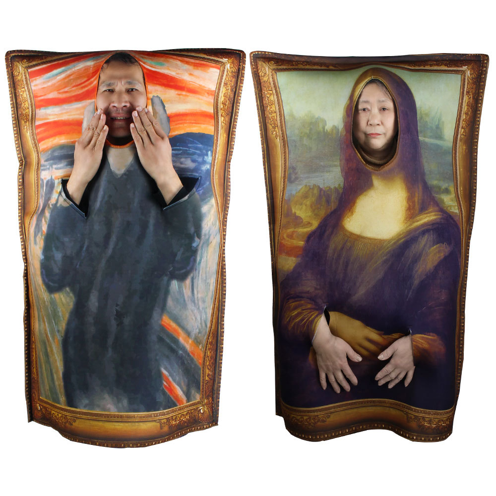 New Halloween Party Performance Costumes, Fun Spoof Mural Jumpsuits, Campus Event Performance Costumes