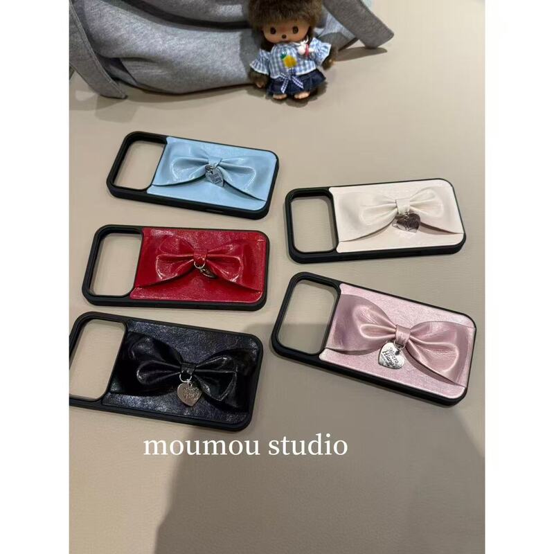 High-End Leather Bow Wrist Strap Suitable for Iphone17Pro Anti-Fall 16Promax Phone Case 15 High-End Leather Bow Wrist Strap Suitable for Iphone17Pro Anti-Fall 16Promax Phone Case 15