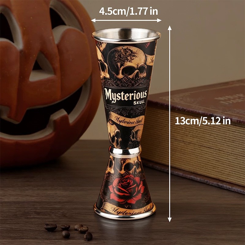 Taza medidora de acero inoxidable transfronteriza con escala, medidor de licor de doble cabezal, taza mezcladora de cócteles, taza de onzas, herramientas para mezclar cócteles, hecha a medida.