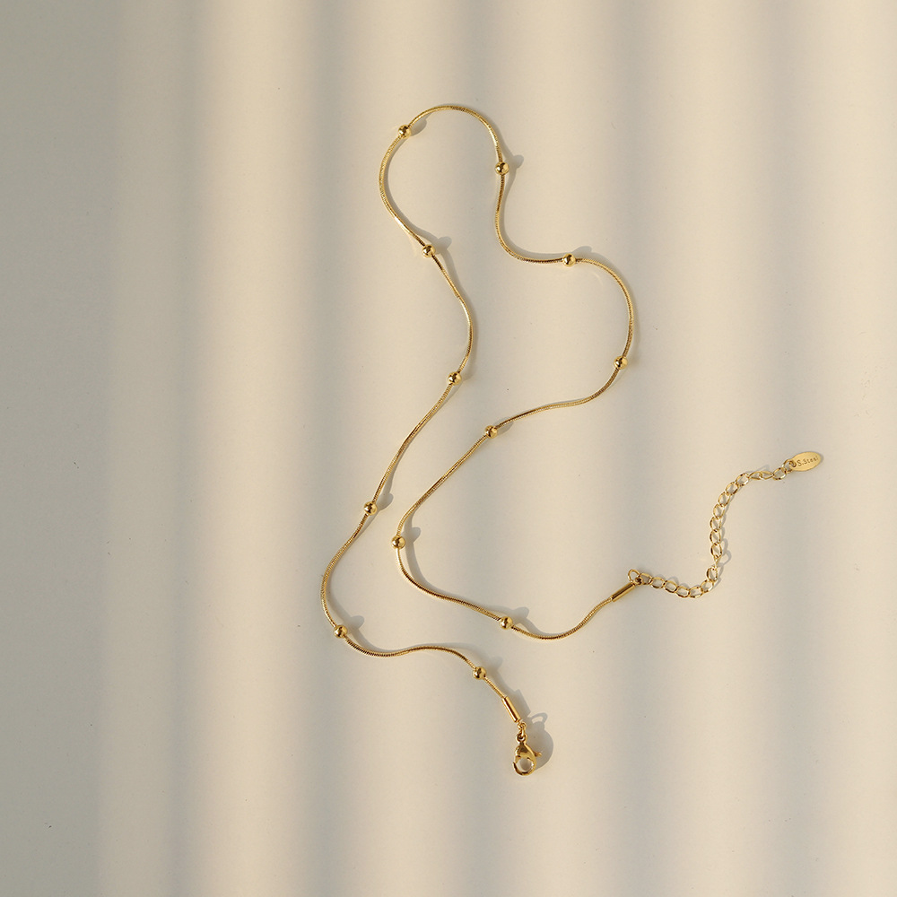 Necklace Classification Real Gold Plated Solid Color 304 Stainless Steel Fashion Waterproof Non Tarnish Necklace